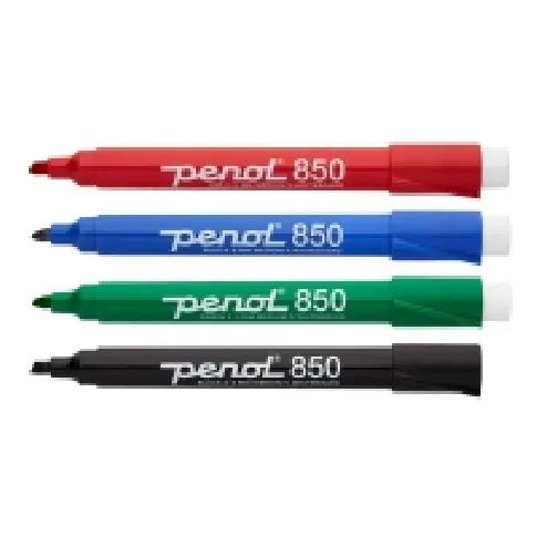 Bilde av best pris Penol 850 - Markør - for whiteboard - svart, rød, blå, grønn - alkoholbasert blekk - 2-5 mm - medium (en pakke 4) Skriveredskaper - Markør - Whiteboardmarkør