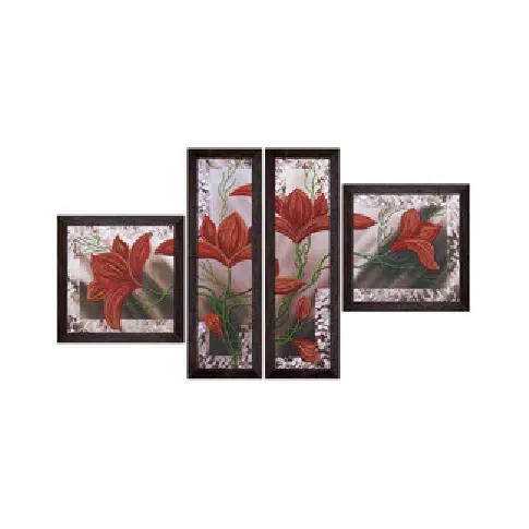 Bilde av best pris Perlebroderi Bilde Røde Blomster Strikking, pynt, garn og strikkeoppskrifter