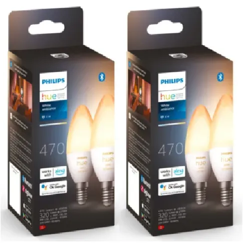 Bilde av best pris Philips Hue - 2x E14 2-Pack Bulb - White Ambiance - Bundle - Elektronikk