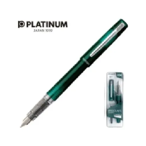 Bilde av best pris Platinum Platinum Prefonte Dark Emerald fyllepenn, M, i plastemballasje, på blister, grønn Skriveredskaper - Kulepenner & Fyllepenner - Fyllepenner