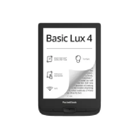 Bilde av best pris PocketBook Basic Lux 4 - eBook-leser - Linux 3.10.65 - 8 GB - 6 16 grånivåer (4-bts) E Ink Carta (758 x 1024) - berøringsskjerm - microSD-spor - Wi-Fi - svart TV, Lyd & Bilde - Bærbar lyd & bilde - Lesebrett
