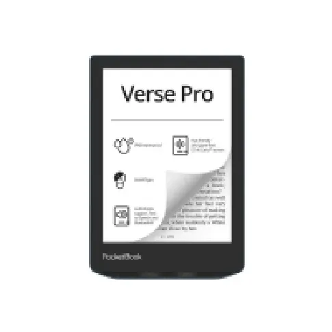 Bilde av best pris PocketBook Verse PRO - eBook-leser - Linux 3.10.65 - 16 GB - 6 16 grånivåer (4-bts) E Ink Carta (1072 x 1448) - berøringsskjerm - Bluetooth, Wi-Fi - asur TV, Lyd & Bilde - Bærbar lyd & bilde - Lesebrett