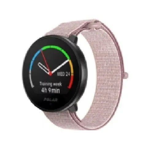 Bilde av best pris Polar Unite Smartwatch, størrelse S-M, svart etui med rosa nylon borrelåsstropp (900106603) Sport & Trening - Pulsklokker og Smartklokker - Smartklokker