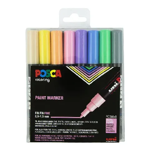 Bilde av best pris Posca - PC3M - Fine Tip Pen - Pastel, 8 pc - Leker