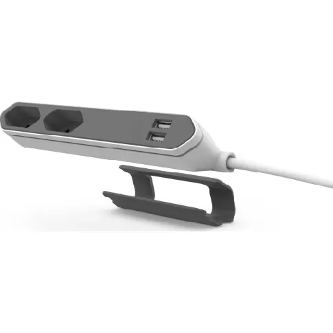 Bilde av best pris PowerBar 2 stikkkontakt og 2 USB Lamper &amp; el > Kabel &amp; ledning