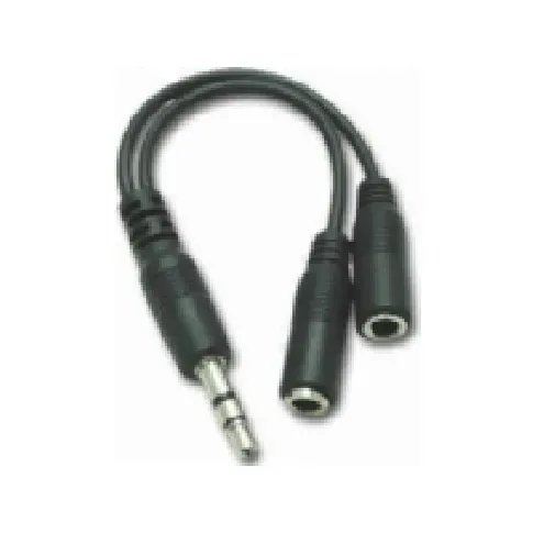 Bilde av best pris PremiumCord Jack 3,5 mm - Jack 3,5 mm x2 kabel 0,1 m svart (kjr-02a) PC tilbehør - Kabler og adaptere - Skjermkabler