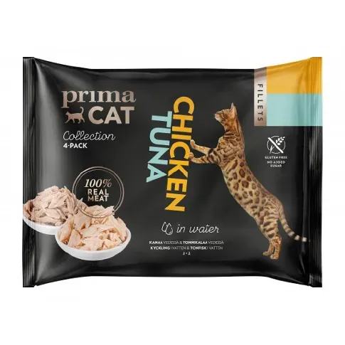 Bilde av best pris Prima Cat tunfisk med kylling i gelé (4x50 g) Katt - Kattemat - Våtfôr