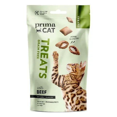 Bilde av best pris PrimaCat Crunchy Grain Free Beef Anti-hairball 40 g Katt - Kattegodteri