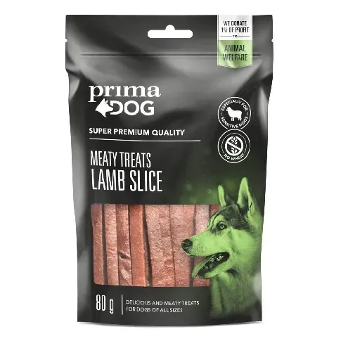 Bilde av best pris PrimaDog Meaty Treats Lamb Slice 80 g Hund - Hundegodteri - Tørket hundegodteri