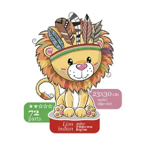 Bilde av best pris Puslespill Indianer Løve Strikking, pynt, garn og strikkeoppskrifter