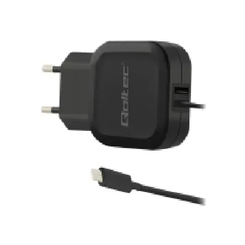 Bilde av best pris Qoltec - Strømadapter - 17 watt - 3.4 A - 2 utgangskontakter (USB, 24 pin USB-C) - svart Tele & GPS - Batteri & Ladere - Ladere