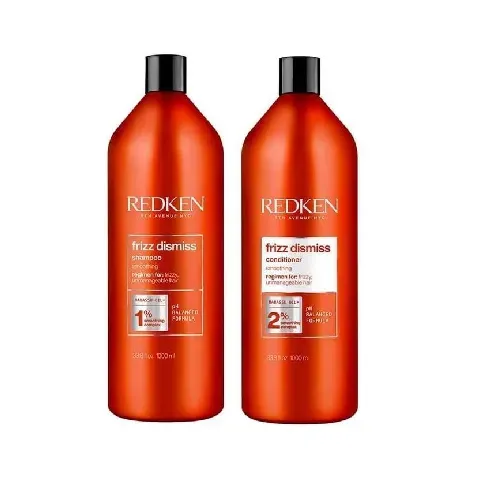 Bilde av best pris Redken - Frizz Dismiss Shampoo 1000 ml + Redken - Frizz Dismiss Conditioner 1000 ml - Skjønnhet