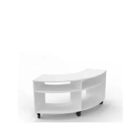 Bilde av best pris Reol Stig i hvid laminat 2½-rum buet 90° med hjul interiørdesign - Stoler & underlag - Tilbehør