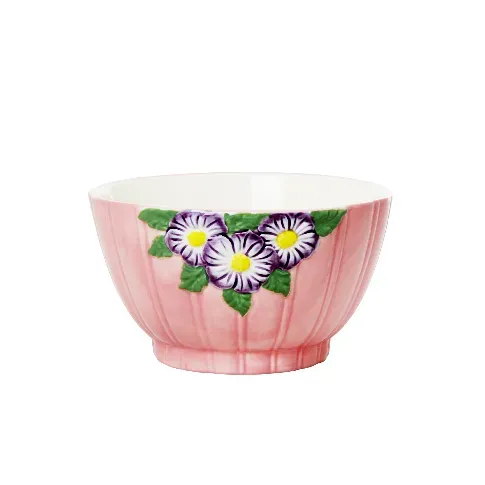 Bilde av best pris Rice - Ceramic Bowl with Embossed Flower Design Small - Pink - Hjemme og kjøkken
