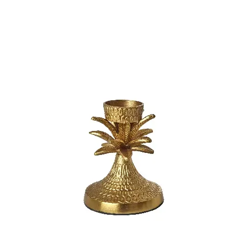 Bilde av best pris Rice - Golden Palm Tree Shaped Metal Candle Holder Small - Hjemme og kjøkken