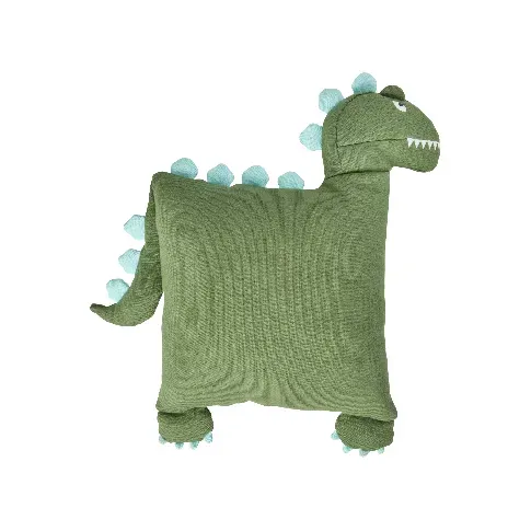 Bilde av best pris Rice - Kids Dinossaur Cushion - Green - 48x52 cm - Baby og barn