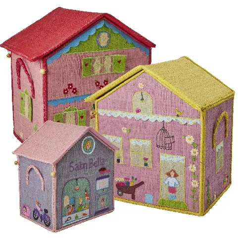 Bilde av best pris Rice - Large Set of 3 Toy Baskets House Theme - Baby og barn