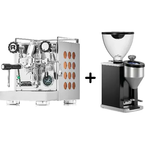 Bilde av best pris Rocket Appartamento Kobber espressomaskin + Faustino kaffekvern Espressomaskin