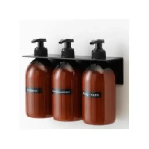 Bilde av best pris Såpeholder til veggen svart - for 3 flasker Rengjøring - Personlig Pleie - Såpe & dispensere