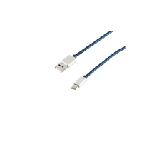 Bilde av best pris S-Conn 14-50018, 0,3 m, USB A, USB C, USB 2.0, 480 Mbit/s, Blå PC tilbehør - Kabler og adaptere - Datakabler