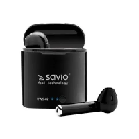 Bilde av best pris SAVIO TWS-02 - True wireless-hodetelefoner med mikrofon - i øret - Bluetooth - svart TV, Lyd & Bilde - Hodetelefoner & Mikrofoner