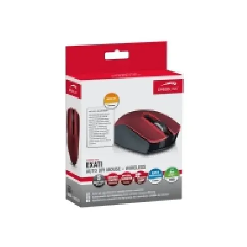 Bilde av best pris SPEEDLINK EXATI Auto DPI Mouse SL-630008-BKRD - Mus - høyrehendt - optisk - 5 knapper - trådløs - 2.4 GHz - USB trådløs mottaker - svart, rød PC tilbehør - Mus og tastatur - Mus & Pekeenheter