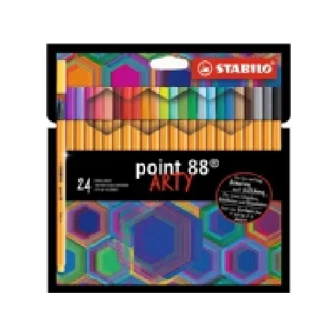 Bilde av best pris STABILO point 88 ARTY, Flerfarget, Oransje, Plast, Sekskantet, Metall, 0,4 mm Skriveredskaper - Fiberpenner & Finelinere - Fine linjer