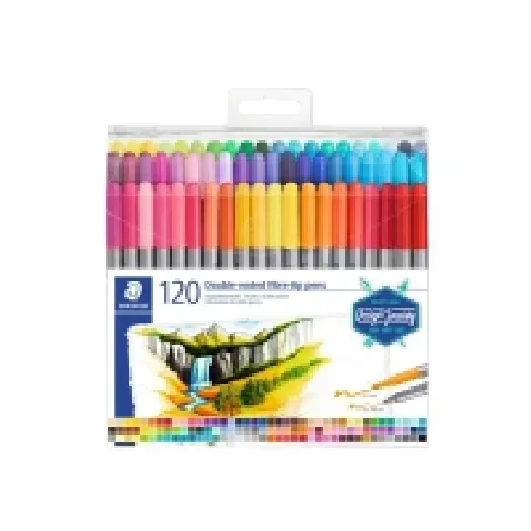 Bilde av best pris STAEDTLER Design Journey - Dobbelsidig fibertupp-pen - assorterte farger - 0.5-0.8 mm / 3 mm - fin / fin og bred (en pakke 120) Skriveredskaper - Diverse skriveredskaper