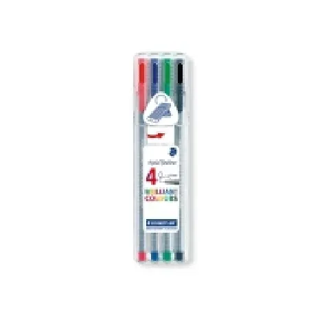 Bilde av best pris STAEDTLER triplus 334 - Fineliner - svart, rød, blå, grønn - vannbasert blekk - 0.3 mm - superfin (en pakke 4) Skriveredskaper - Fiberpenner & Finelinere - Fine linjer
