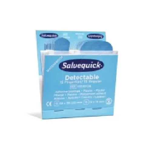 Bilde av best pris Salvequick Fingertip/Normal Blue sporbar Klær og beskyttelse - Sikkerhetsutsyr - Førstehjelp