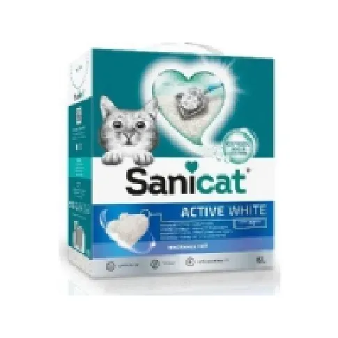 Bilde av best pris Sanicat Active White kattesand, strø, for katter, uparfymert, 10L, klumper Kjæledyr - Katt - Kattesand og annet søppel