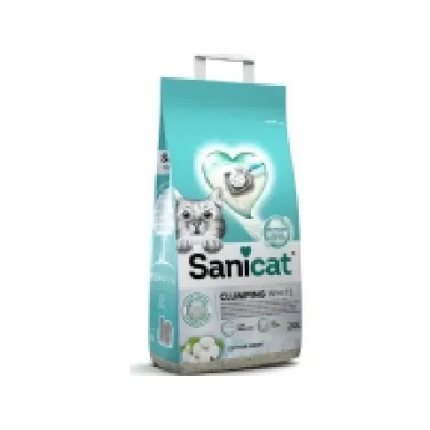 Bilde av best pris Sanicat Clumping Hvit kattesand, strø, for katter, bentonitt, bomullsfrisk, 20L, klumper Kjæledyr - Katt - Kattesenger & Huler