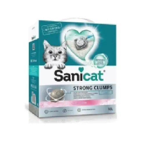 Bilde av best pris Sanicat Strong Clumps kattesand, kattesand, bentonitt, babypulver, 10l, klumper Kjæledyr - Katt - Kattesand og annet søppel