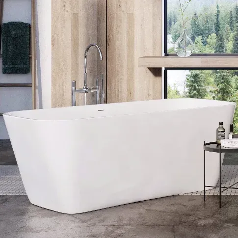 Bilde av best pris Sanipro Camaro Frittstående Badekar 169 - Solid Surface Hvit Matt / 169cm Frittstående badekar
