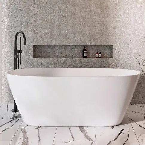 Bilde av best pris Sanipro Dino Frittstående Badekar 169 - Solid Surface Hvit Matt / 169cm Frittstående badekar