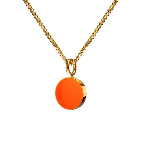 Bilde av best pris Scherning Sign Neon Orange Forgylt Sølv Halskjede SN51-41G