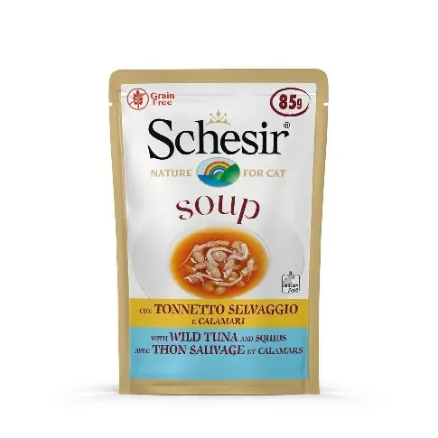 Bilde av best pris Schesir Soup Tunfisk med Blekksprut 85 g Katt - Kattemat - Våtfôr