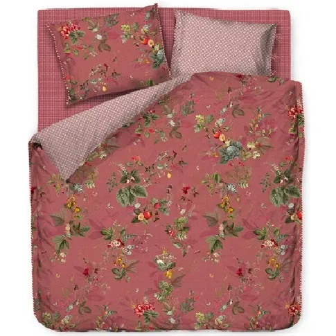 Bilde av best pris Sengetøy - 140x200 cm - Leaf pink - Rosa - 2 i 1 design - 100% bomull - Pip Studio Sengetøy ,  Enkelt sengetøy , Enkelt sengetøy 140x200 cm
