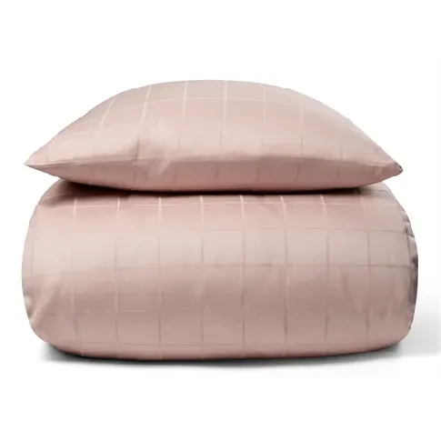 Bilde av best pris Sengetøy 140x200 cm - Mykt, jacquardvevd bomullssateng - Sjekk rosa - By Night sengesett Sengetøy ,  Enkelt sengetøy , Enkelt sengetøy 140x200 cm