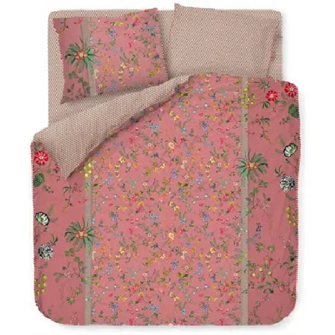 Bilde av best pris Sengetøy - 140x220 cm - Petites Fleur Rosa - Rosa - 2 i 1 design - 100% bomull - Pip Studio Sengetøy ,  Enkelt sengetøy , Langt sengetøy 140x220 cm