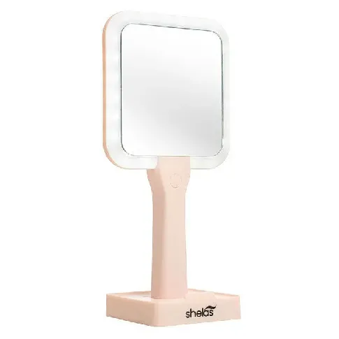 Bilde av best pris Shelas Dobbletsidig Håndholdt speil med lys Sminke - Verktøy og tilbehør - Speil