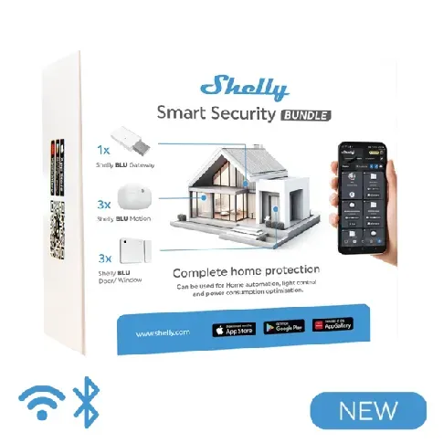 Bilde av best pris Shelly - BLU 1 pack: 3x BLU Motion + 3x BLU Door Window + 1x BLU Gateway (White) - Bundle - Elektronikk