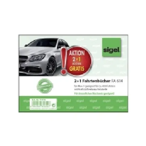 Bilde av best pris Sigel T1179 DIN A6 tværformat Kørselsbog Antal blade: 40 3 stk Papir & Emballasje - Spesial papir - Fortrykte skjemaer