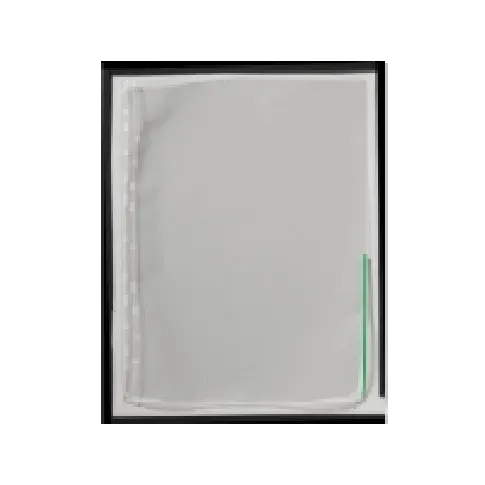 Bilde av best pris Signallomme, 100 MY, grøn kant, pakke a 100 stk. Arkivering - Elastikmapper & Chartekker - Plastlommer