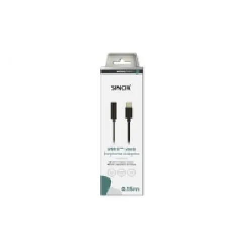 Bilde av best pris Sinox PRO USB C™ til mini jack adapter. 0,15m. Sort PC tilbehør - Kabler og adaptere - Datakabler