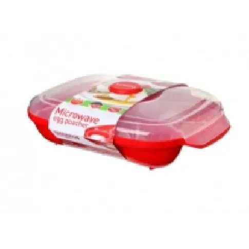 Bilde av best pris Sistema Egg Poacher i mikrobølgeovn for opptil 4 egg, rød/klar Hvitevarer - Hvitevarer tilbehør - Mikrobølgeovnstilbehør