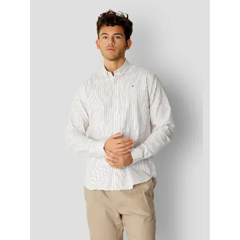 Bilde av best pris  SkjorteClean Cut Copenhagen Oxford Stripe Skjorte - Khaki Striped