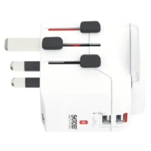 Bilde av best pris Skross PRO Light USB (2xA) - World, Universell, Universell, 100 - 250 V, 50 - 60 Hz, 6,3 A, Hvit PC tilbehør - Ladere og batterier - Strømforsyningsadapter