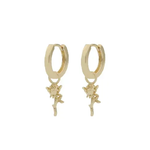 Bilde av best pris Snö Of Sweden Fairytale Rose Ring Earrings Plain Gold 14,5mm Hjem & tilbehør - Smykker - Øredobber