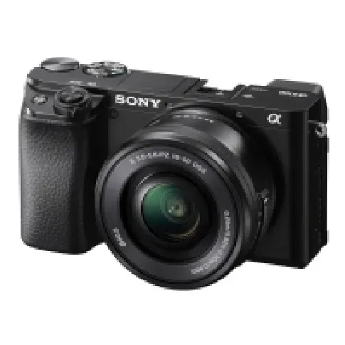 Bilde av best pris Sony a6100 ILCE-6100L - Digitalkamera - speilløst - 24.2 MP - APS-C - 4K / 30 fps - 3optisk x-zoom 16-50 mm-linse - Wi-Fi, NFC, Bluetooth - svart Foto og video - Digitale kameraer - Speilløst systemkamera